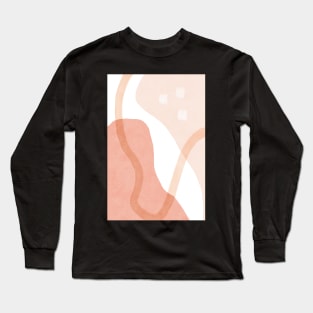 Abstract pink shapes & line art Long Sleeve T-Shirt